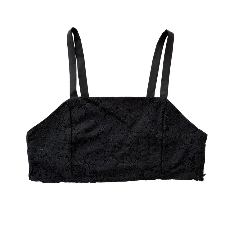 ZARA Black Lace Crop Top Bustier Bralette Women Size M